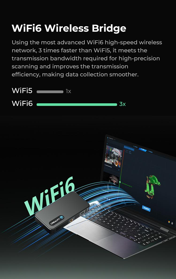 Creality CR-Scan Ferret Pro 3D Scanner with 0.1mm Accuracy, WiFi 6, Anti-Shake 3D Imaging, 24-Bit Color, Scan Black/Metal, Portable, Low Power Creality CR-Scan Ferret Pro 3D Scanner with 0.1mm Accuracy, WiFi 6, Anti-Shake 3D Imaging, 24-Bit Color, Scan Black/Metal, Portable, Low Power