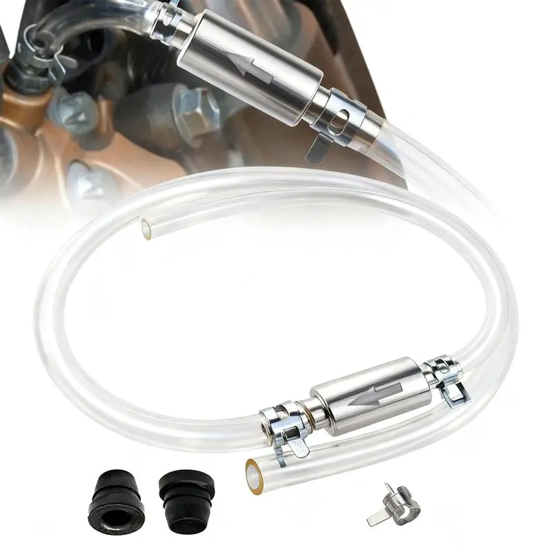 Car Brake Bleeder Hose Kit with One Way Check Valve,Durable Brake Fluid Bleeder Hoses Replacement,Universal Brake Bleeder Tool Car Accessories for Car Motorbike Bike