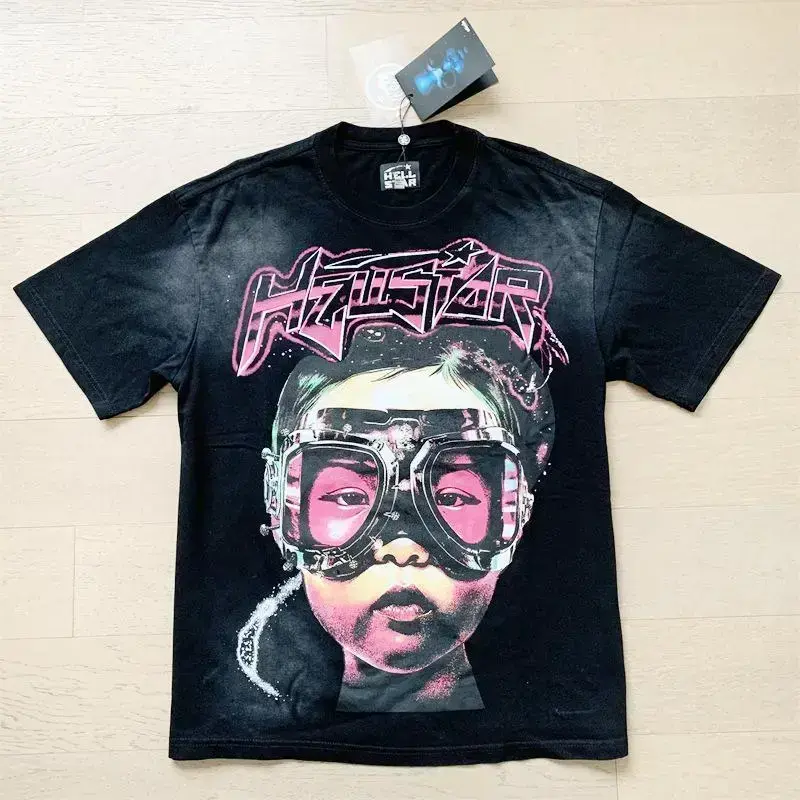 Hell Star Ins Same Vintage Printed Top Men's and Women's Casual Trend Cotton Washed Short Sleeve T-shirt Womenswear Tshirt Streetwear Summer Crewneck Oversize Hell Star Ins Same Vintage Printed Top Men's and Women's Casual Trend Cotton Washed Short Sleeve T-shirt Womenswear Tshirt Streetwear Summer Crewneck Oversize