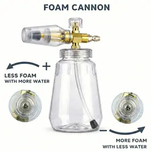 Foam Cannon for Pressure Washer, Snow Clear Foam Cannon for Car Wash, Stainless Steel Filter, Adjustable Nozzle