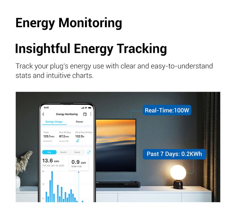 TP-Link & Tapo P115 (4-Pack) – Mini Wi-Fi Smart Plug with Energy Monitoring | 15 A / 1,800 W | Works with Alexa, Google Home & Samsung SmartThings | Remote & Voice Control | Timer / Schedule / Away Mode | ETL Certified | 2.4 GHz Only