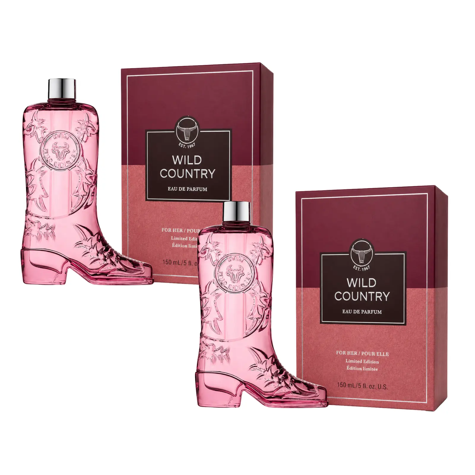 2 PACK Wild Country for Her EDP 5 oz Boot Decanter Collectible Set LE