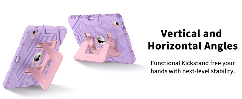 Fintie Kid-Friendly Case for 2025 iPad 11th Gen A16 Chip / iPad 10th Gen, 3-Layer Rugged Protective Case with Built-in Kickstand, Kid iPad Cover