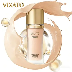 VIXATO Full Coverage Liquid Foundation, Waterproof Foundation, Long-Lasting, Waterproof Sweat-Proof Transfer-Proof, Makeup, Bright/Deutral/Dark
