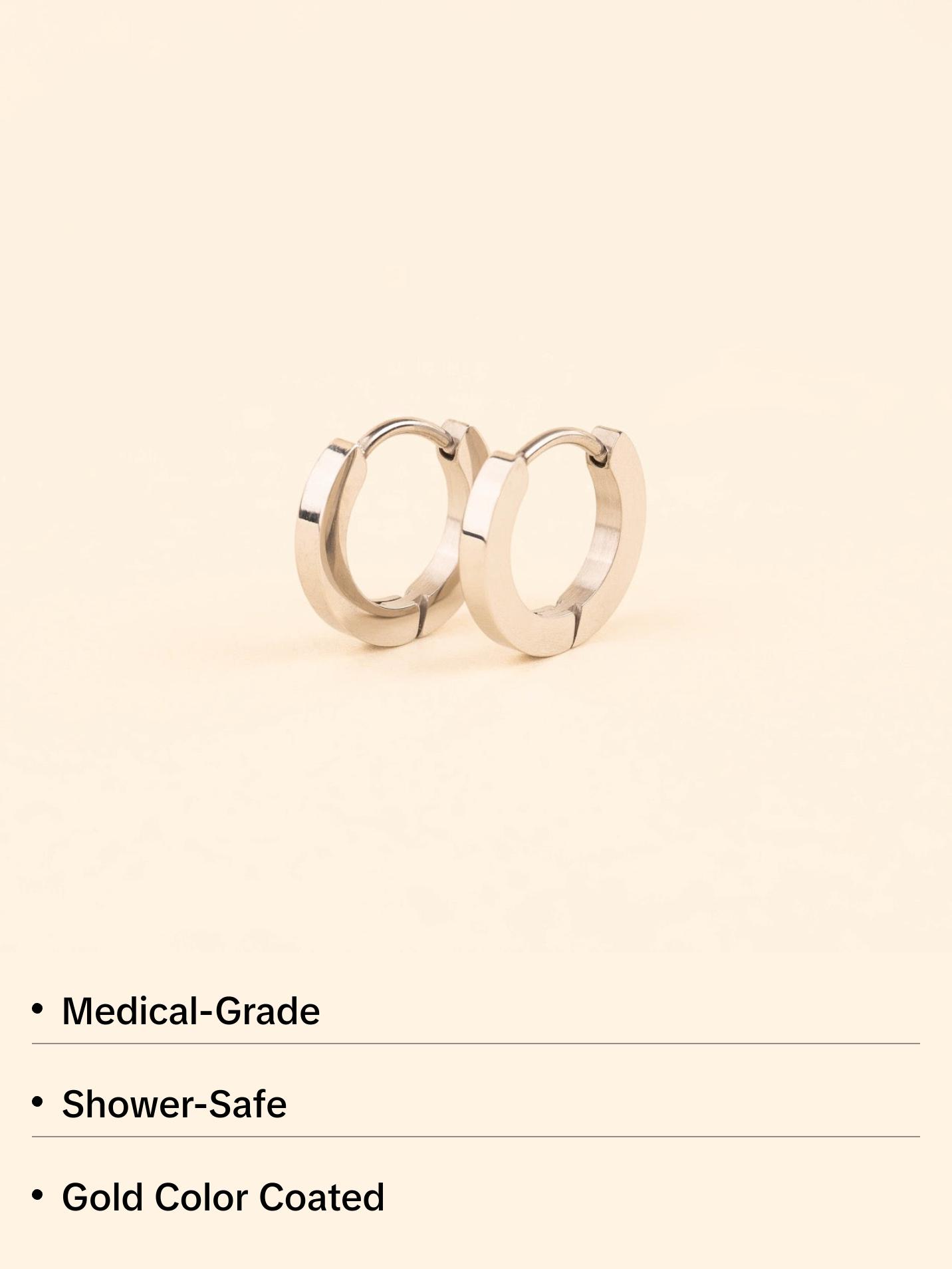 Smooth Huggie Hoop Earrings