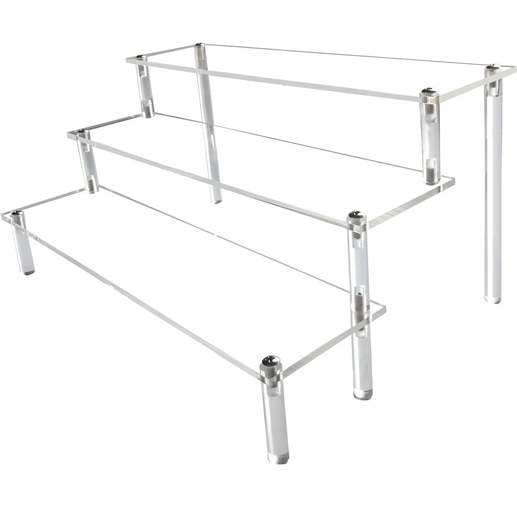 Acrylic Riser,Clear Display Risers Stand Perfume Organizer Cologne Acrylic Shelves 3 Tiered Cupcake Shelf Cosmetic Vendor Product