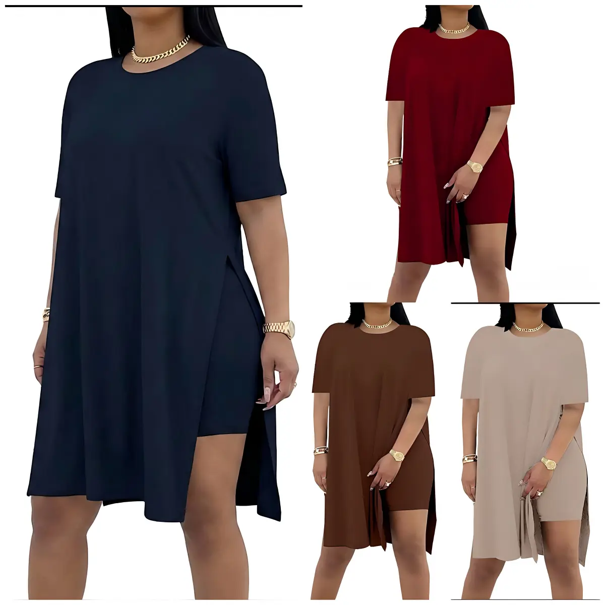 Women's Matching Sets, Plus Size Tops and Biker Shorts 2 Piece Casual Outfit with Soft Crewneck Tunic Loungewear, Matching Sets For Women, Sets For Women 2 Piece