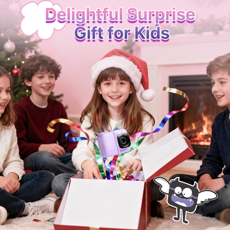 Instant Print Camera for Kids, HD Digital Camera, Christmas Birthday Gifts for Kids, AI Printer, Portable Toy Camera with 32GB SD Card & 3 Rolls Printing Paper, HolidayHaul