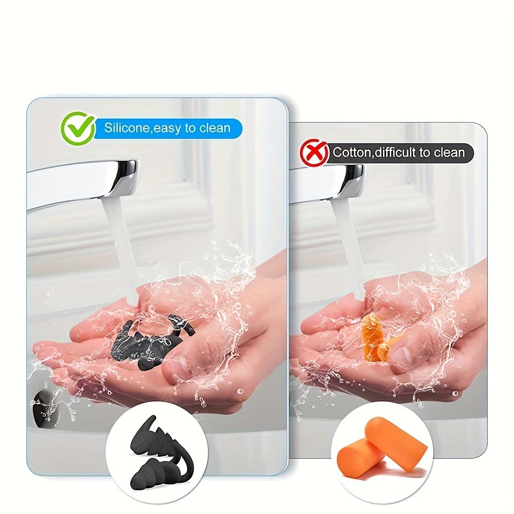 6Pcs Multi-Layer Reusable Earplugs Soft Lightweight for Sleep Study Swimming