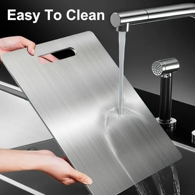 Premium Stainless steel 2026 Double-Sided - Food Grade Stainless Steel Cutting Board for Kitchen And Dining Chopping Knives Non-slip Stainless Steel Chopping Board