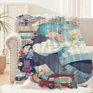 Game Anime D-DRAMAtical M-Murder BL Blanket Plush Nap Sofa rug for Living Room Office Bedroom Birthday Home Travel Kid Gifts