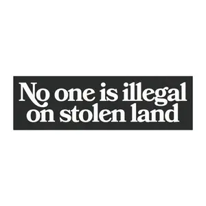 No one is illegal on stolen land Bumper Sticker / Car Magnet / FDT