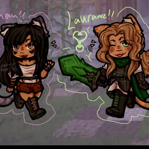 Mystreet Kitty Aphmau and Laurance Zvahl Diaries Laurmau Keychain Charms