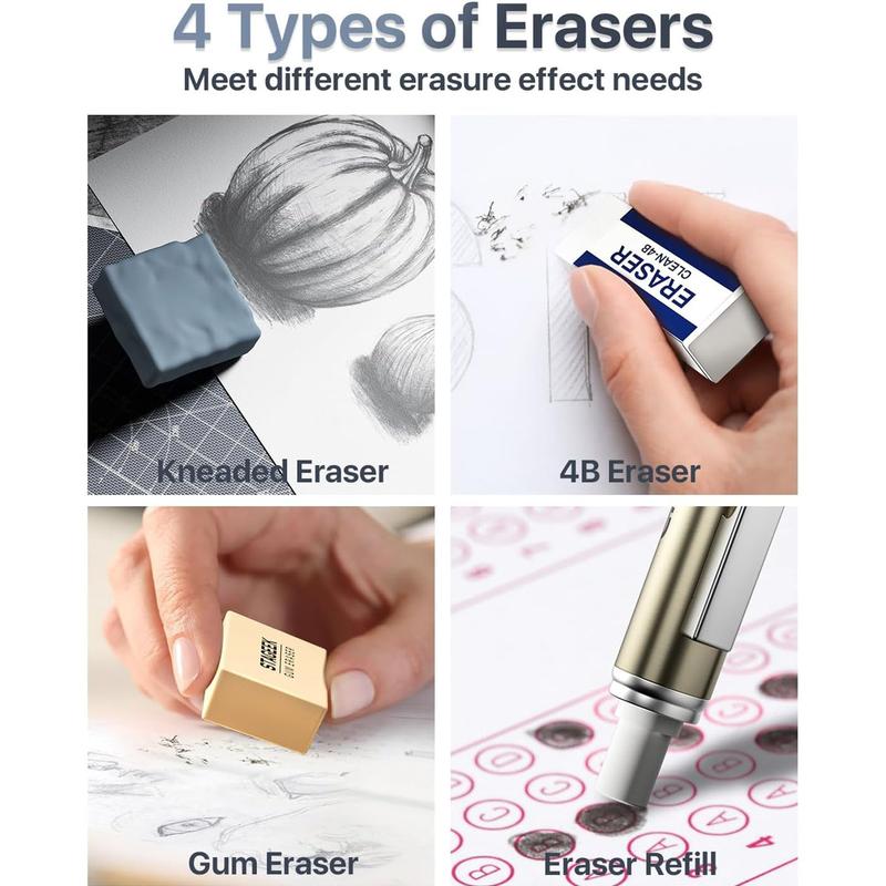 STAGEEK 6 Pack Art Mechanical Pencil Set, Drafting Pencil,3Pack Metal Drafting Pencil 0.5 mm & 0.7 mm & 0.9 mm & 3Pack 2mm Graphite Lead Holder (2B HB 2H)  with 492PCS Leads (6B 4B 2B HB 2H 4H Color)For Writing, Sketching Drawing With Lead Refills Case