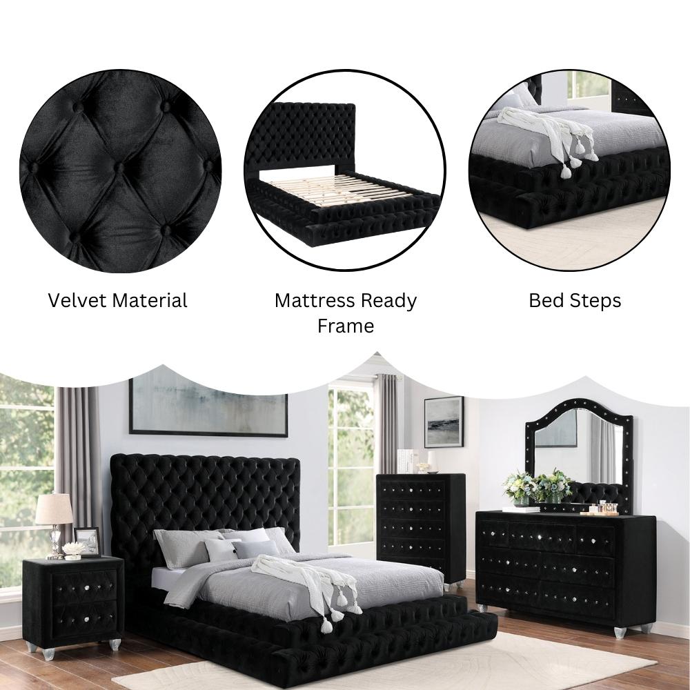 Chateau Glam Platform Bed with Tufted Headboard Chateau Glam Platform Bed with Tufted Headboard