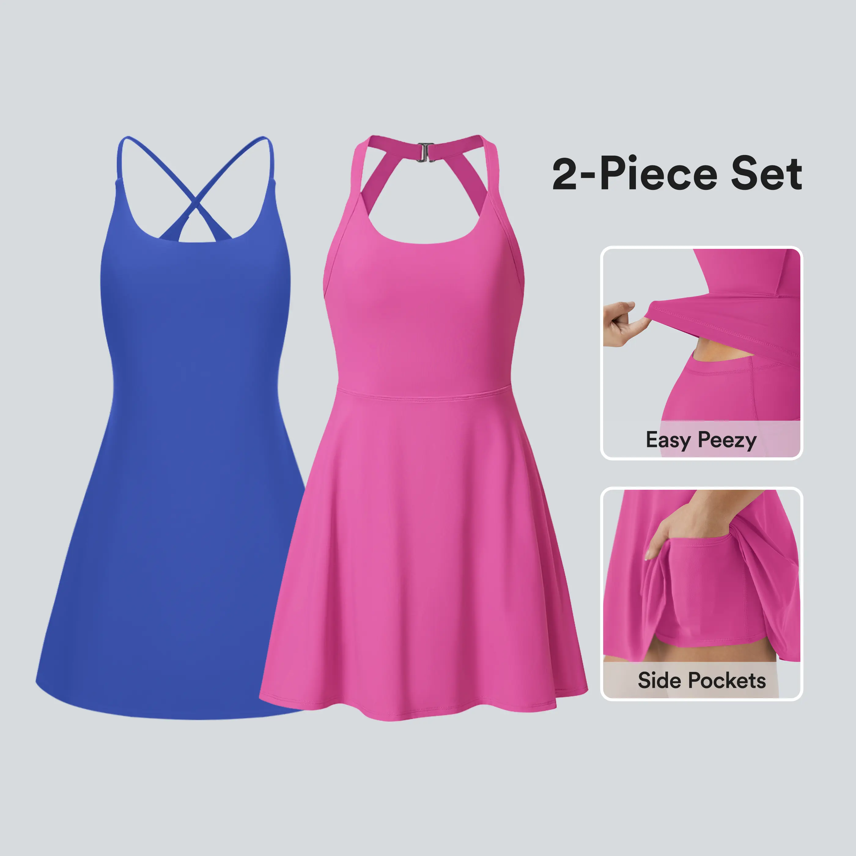 Halara 2-Piece Softlyzero Backless Sleeveless Active Dress Set-Easy Peezy Edition, Summer Dresses, Dance Dresses for Women #SwimWeek