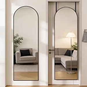 47x14 Full Length Mirror Over The Door/Wall Mounted - Vertical Hanging Mirror with Lightweight Aluminum Alloy Frame, Full Body Dressing Mirror Suitable for Bedroom, Living Room, Entryway - Install, Space-Saving Vertical Mirror