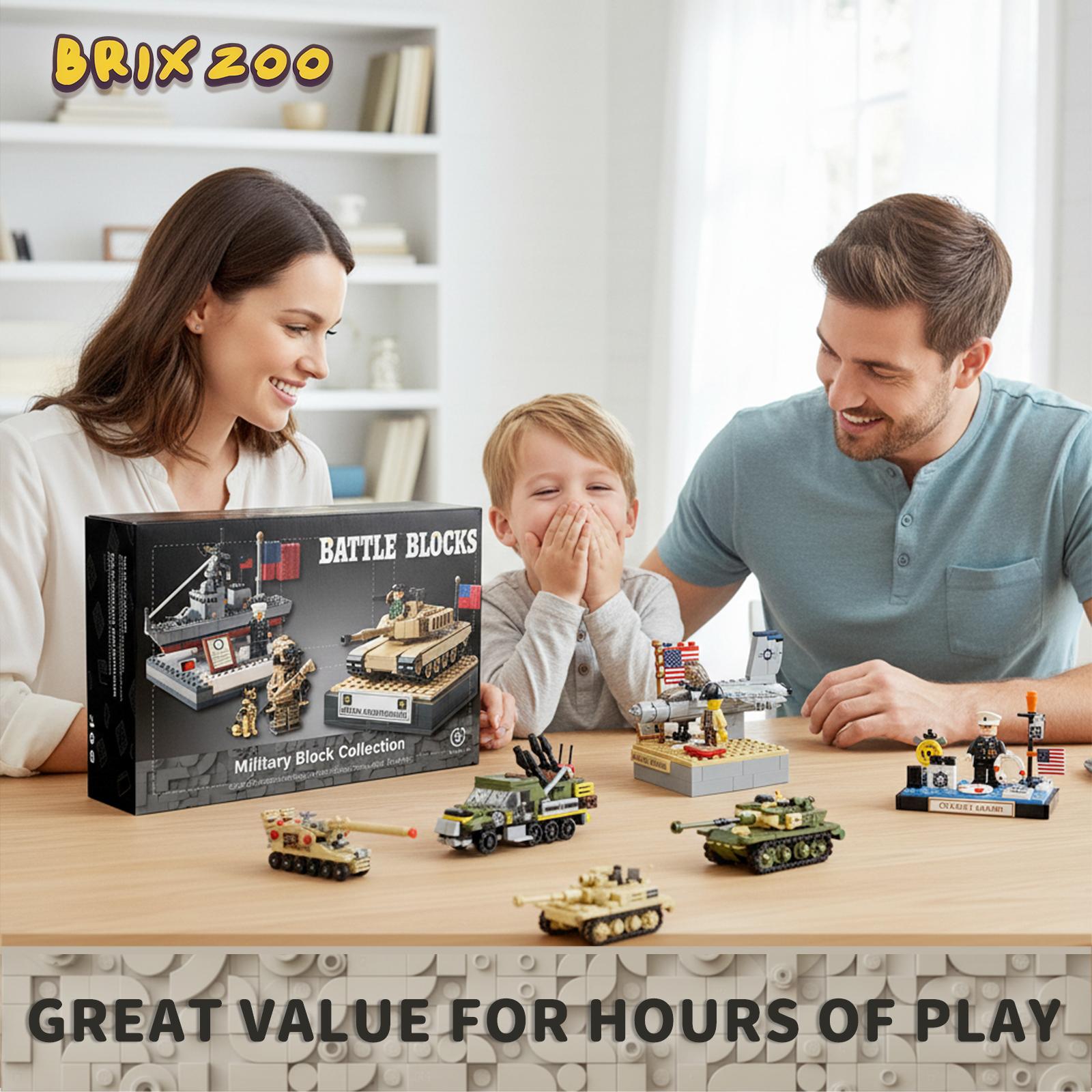 Military Building Blocks Blind Box - 6 Random Army Model Kits Building Sets, Inspired by WW2 Army Toys, Create 6 Sets of Military Models, Great Building Toy Gift for Boys Kids Ages 6+ & Adults