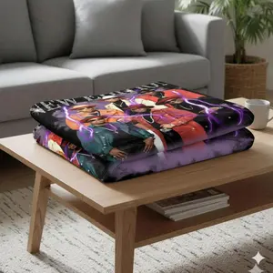 Retro R&B Music Blanket, Vintage Concert Aesthetic Throw