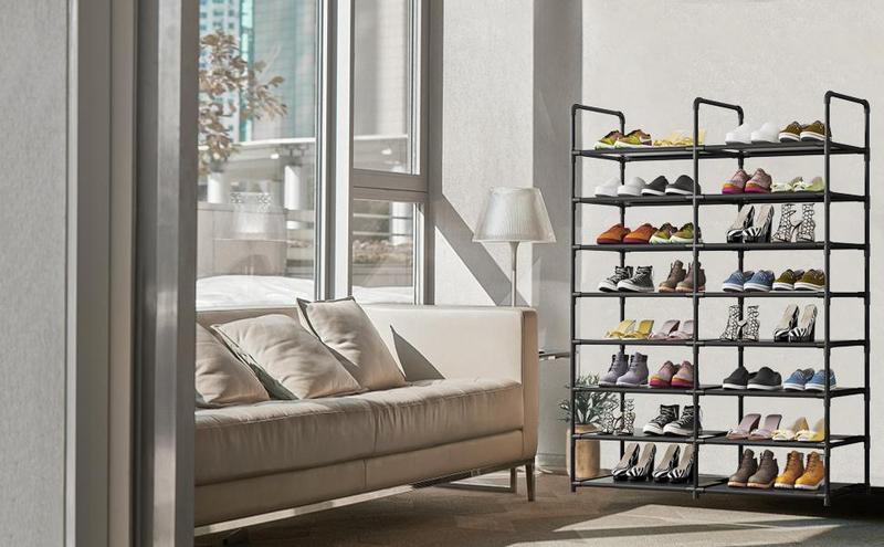 Shoe Rack Storage Organizer for Closet Entryway,8-Tier 32 Pairs Stackable Shoe Shelf with Side Hooks Black Free Standing Space Saving Shoe Tower for Hallway Bedroom Garage Dorm Cabinet Plastic Deals For You Days Shoe Rack Storage Organizer for Closet Entryway,8-Tier 32 Pairs Stackable Shoe Shelf with Side Hooks Black Free Standing Space Saving Shoe Tower for Hallway Bedroom Garage Dorm Cabinet Plastic Deals For You Days