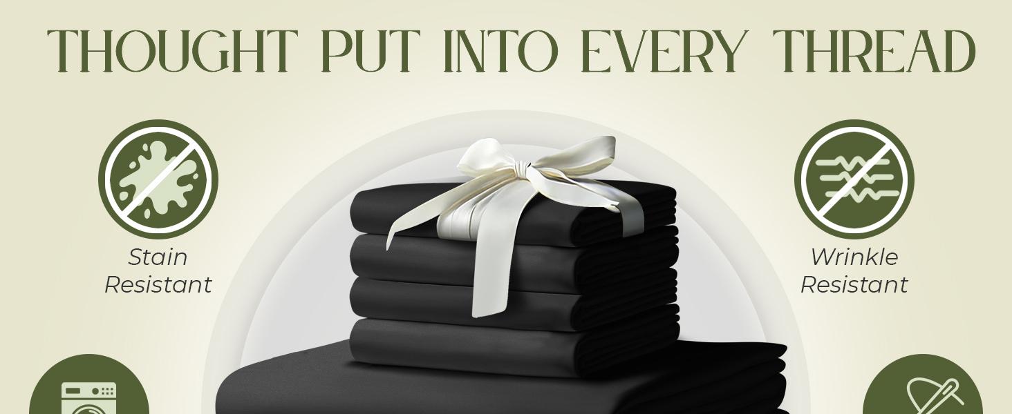 DECOLURE Bamboo Sheets 6pc Set 100% Viscose Ultra-Soft 17” Deep Pocket Double Stitching OEKO-Tex Certified Cooling Bedding for Hot Sleepers