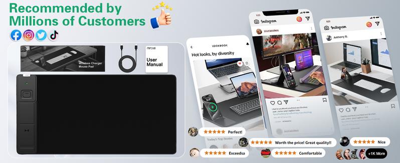 XXL Gaming Mouse Pad with 15W Wireless Charging, 31.5x15.75 Inch XXL Size, Micro-Weave Cloth, Non-Slip & Waterproof, Adjustable Angle, International Warranty Desk Accessories 【Christmas】 XXL Gaming Mouse Pad with 15W Wireless Charging, 31.5x15.75 Inch XXL Size, Micro-Weave Cloth, Non-Slip & Waterproof, Adjustable Angle, International Warranty Desk Accessories 【Christmas】