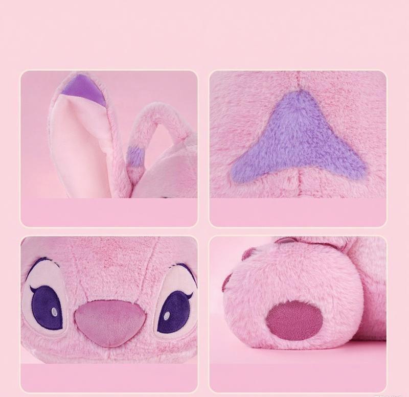 Disney Stitch Series-Big Sitting Doll-Angel No. 18 Soft Pink Plush Toy for Kids Collectors and Home Decor