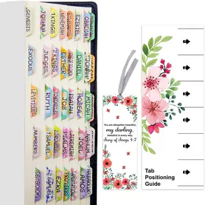 Fancy Land Decorative Laminated Bible Tabs 100PCS Cute Bible Tabs for Women and Girl 66 Book Tabs 34 Blank Tabs for Old and New Testament