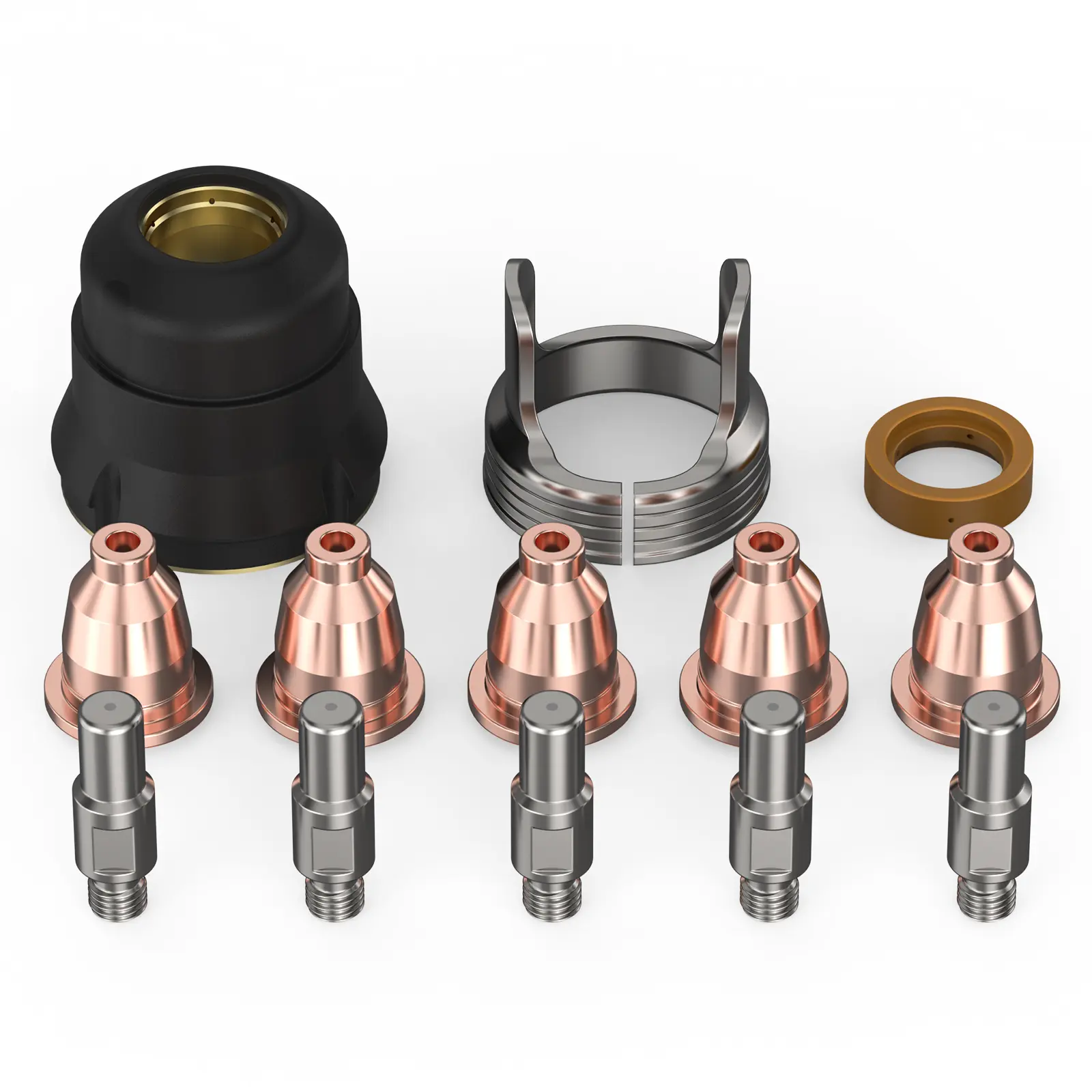 YESWELDER 13Pcs Plasma Gouging Consumables Set - IPT40 Torch Nozzles, Electrodes for Gouging Mode, Welding Accessories Compatible with YESWELDER CUT-55DS-NHF-PLUS & CUT-65DS-PLUS Plasma Cutters, 1 × Ipt40-65 Shield Cup