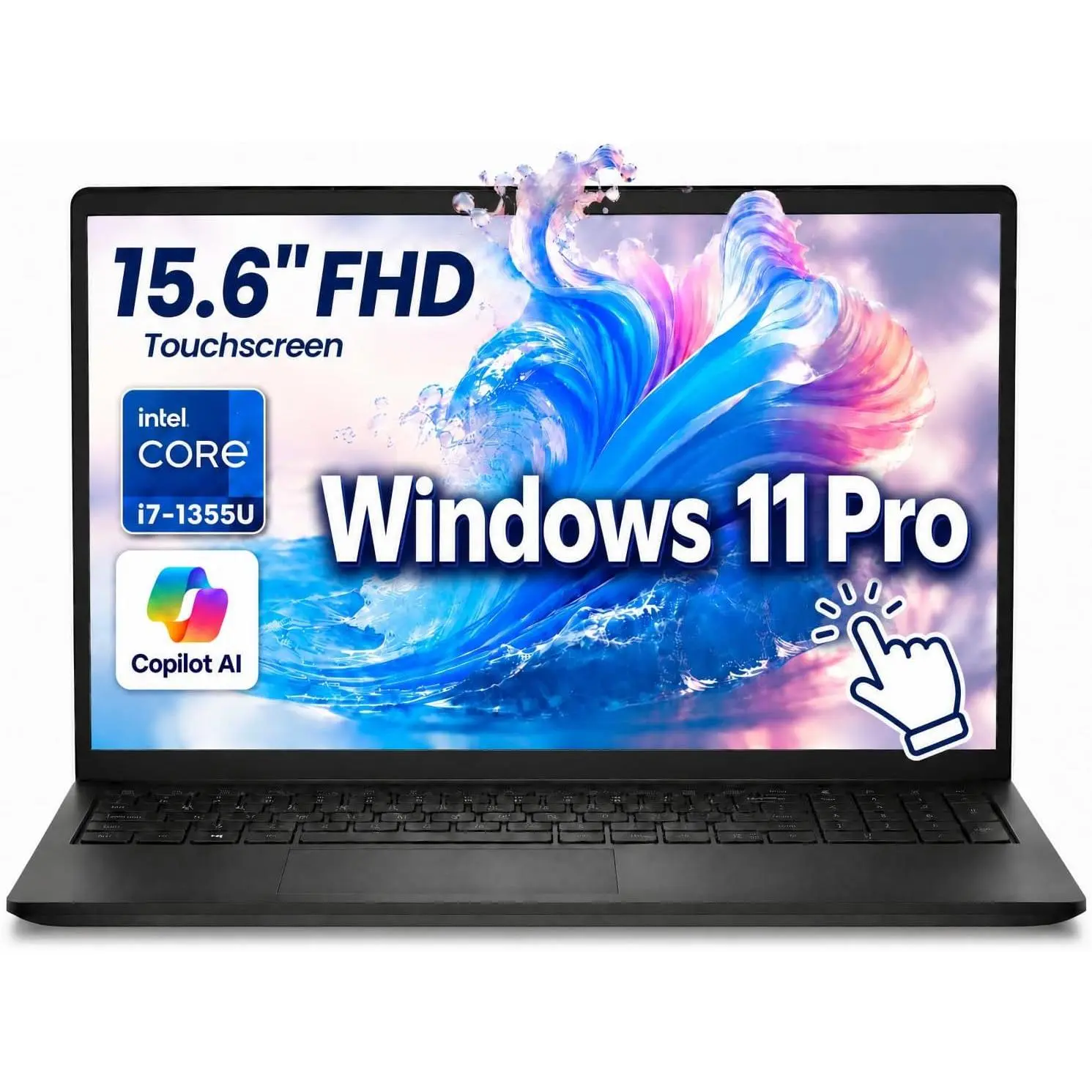 Dell DC15250 15.6" FHD Touchscreen Business Pre-Built Laptop - Intel Core i7-1355U, 16GB DDR5, 1TB SSD, Windows 11 Pro, Copilot AI, Numeric Keypad, Wi-Fi 6, Built-In Features, for Business Users, Fhd Screen