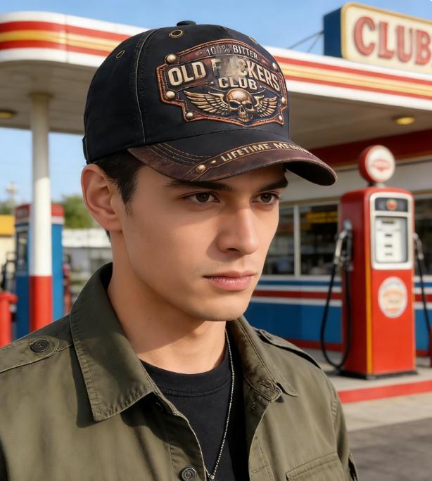 Digital printing Old Club Vintage Embroidered Cap, Vintage Distressed Baseball Cap, Unisex Retro Old Club Hat Gift for Men & Women