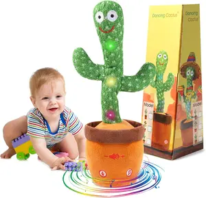 Singing Cactus Toy, Talking Repeating What You Say, Funny Electric Dancing Plush Interactive Toy Figures Educational Toys