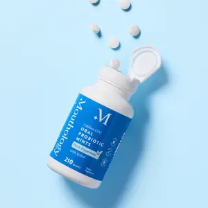 Mouthology Oral Probiotics – 210 Fresh Peppermint Mint Tabs for Bad Breath & Gum Support | Dental Probiotic with Xylitol for Mouth Health, Strong Teeth & Fresh Breath | Fluoride-Free, No Artificial Sweeteners, Dye-Free, Vegan Daily Oral Microbiome Support