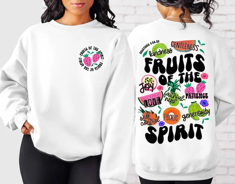 Fruit of the Spirit Sweatshirt, Christian Sweatshirt, Fruit Sweatshirt, Bible Verse Sweatshirt, Scripture Sweatshirt Trendy Religious  T-shirt, sweater and Hoodie
