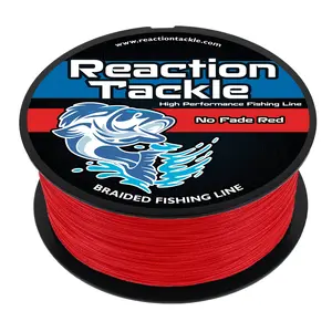 Reaction Tackle NO FADE Red X4 & X8 Strand Braided Fishing Line Reaction Tackle NO FADE Red X4 & X8 Strand Braided Fishing Line