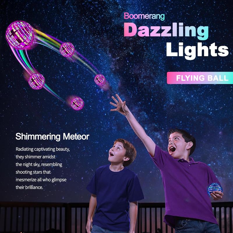 Flying Orb Ball (Pink, 2026 Upgraded) with Dazzling Lights, Magic Hover Spinner, Cool Boomerang Drone, Floating Cosmic Globe, Kids Toys Gifts for 6 7 8 9 10 Year Old Boys Girls