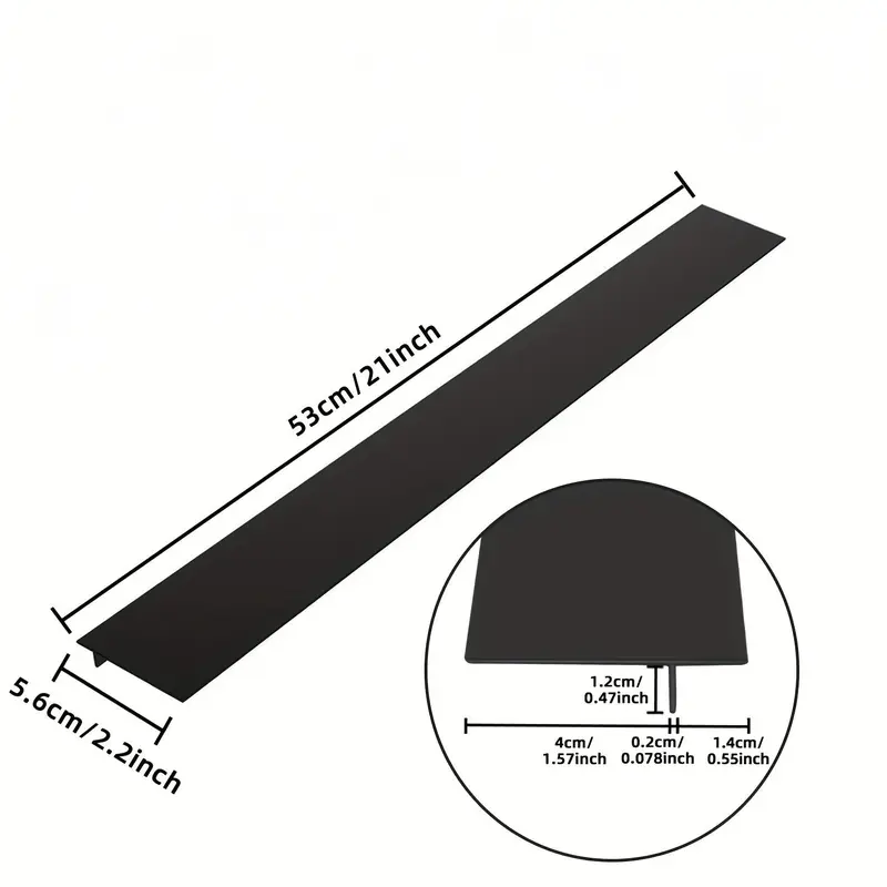 1-2Pcs Universal Self-Adhesive Silicone Stovetop Gap Covers, Easy-Clean Wide Heat-Resistant Counter Sealing Strip Filler Guard for Modern Kitchen Black Appliance Side Protection (2pack-black Option)