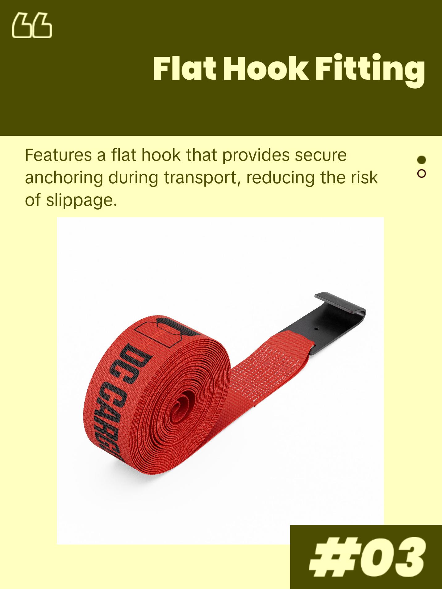 Flatbed Winch Strap with Flat Hook, 2"
