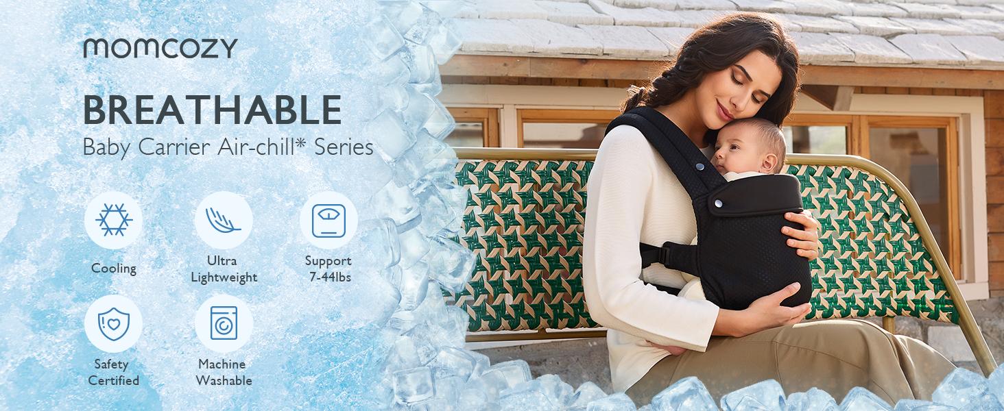 Momcozy Baby Carrier - Ergonomic, Cozy and Lightweight Carrier for 7-44lbs, Effortless to Put On, Ideal for Hands-Free Parenting, Enhanced Lumbar Support, Purehug for Infant to Toddler【B】