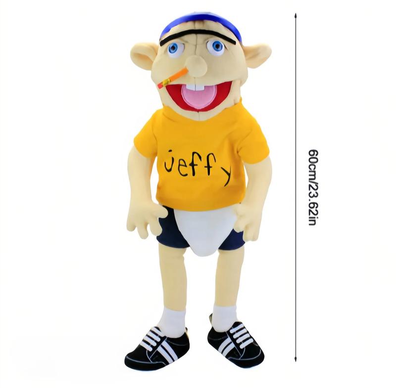 Jeffy Hand Puppet Soft Plush Cartoon Stuffed Doll Educational Roleplay Sleeping Pillow Valentine's Day Easter Birthday Gift for Kids Fans