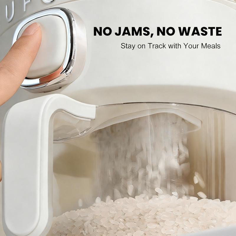 UFORU 22Lbs Rice Dispenser Airtight Food Storage Container for Rice Coffee Beans Cereals BPA-Free Moisture Proof Kitchen Container Cream White Desiccants Utensils Large Capacity One-Touch Dispensing UFORU 22Lbs Rice Dispenser Airtight Food Storage Container for Rice Coffee Beans Cereals BPA-Free Moisture Proof Kitchen Container Cream White Desiccants Utensils Large Capacity One-Touch Dispensing