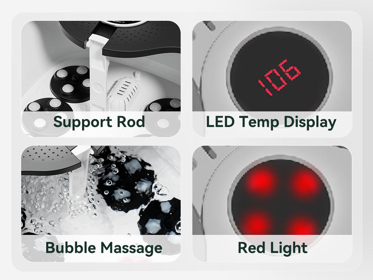 Snailax Foot Spa Bath Massager with Heat, Remote Control, Shiatsu Massage Rollers, Bubble, Temperature Control, Collapsible, Pedicure Foot Soaking Tub Snailax Foot Spa Bath Massager with Heat, Remote Control, Shiatsu Massage Rollers, Bubble, Temperature Control, Collapsible, Pedicure Foot Soaking Tub