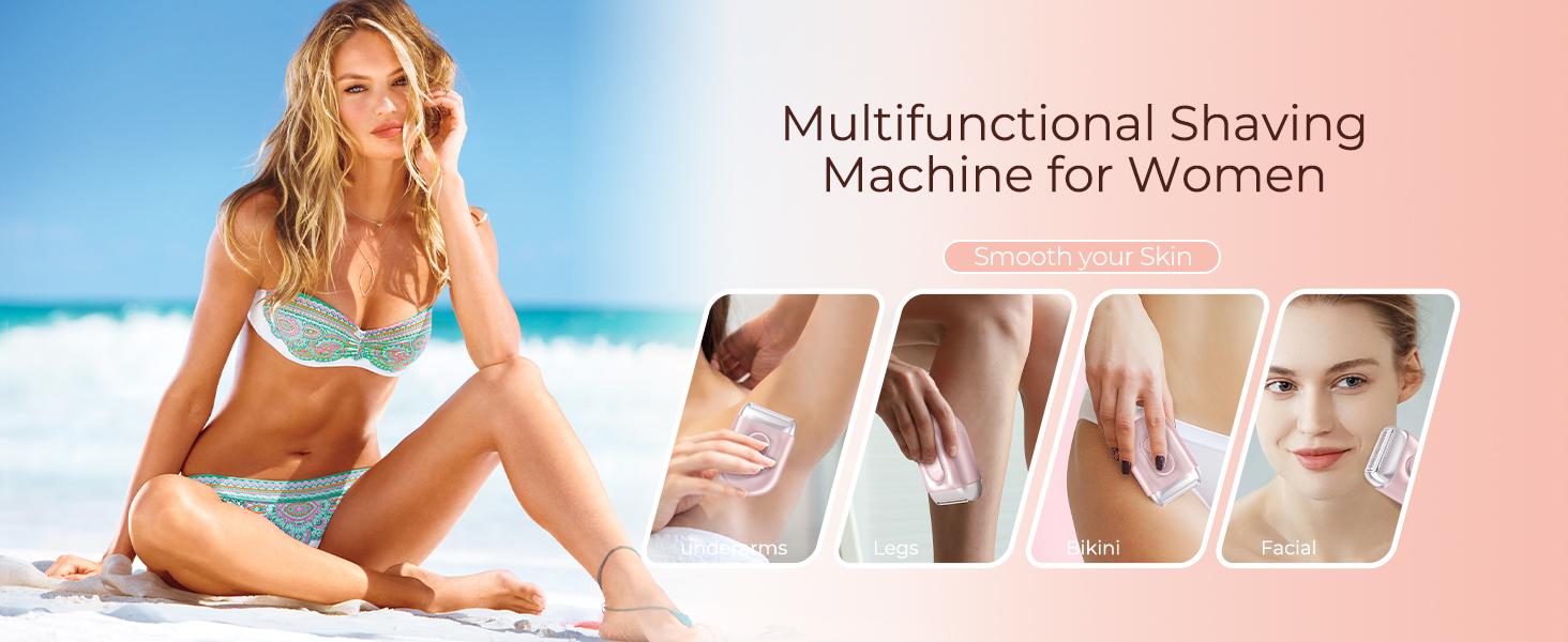 Akunbem Mini Electric Shaver for Women, Waterproof & Comfortable One-Button Long Lasting for Travel & Daily Use, 2025 New Beard Shaver