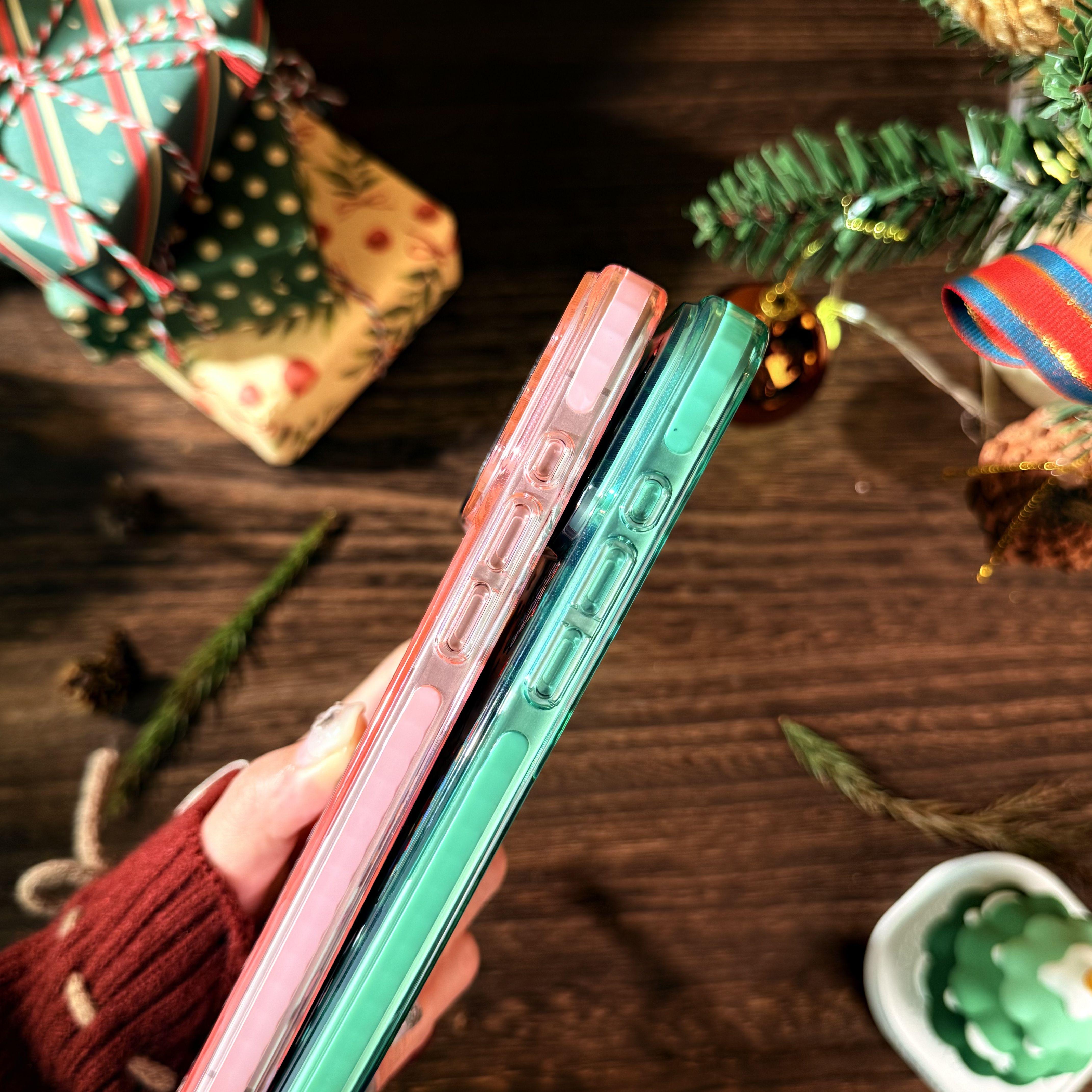 Christmas Tree Phone Case for iPhone 17Pro Max Air 16 15Plus 14 13 12 11, Two-color TPU, Shockproof Drop, Protection Durable, Christmas Gifts for Girls.JL28