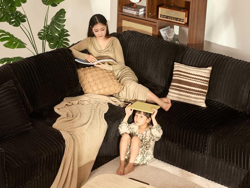 【6 Packages Shipping】Queen Sofa,Cloud Couch 139" U-Shaped Sectional Sofa, Oversized 7-Seater Modular Couch with Corduroy Upholstery, Deep Seats, High Backrest & Pocket Spring Cushions for Living Room, Right Facing Chaise 【6 Packages Shipping】Queen Sofa,Cloud Couch 139" U-Shaped Sectional Sofa, Oversized 7-Seater Modular Couch with Corduroy Upholstery, Deep Seats, High Backrest & Pocket Spring Cushions for Living Room, Right Facing Chaise