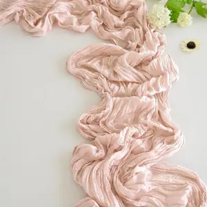 Cheesecloth Table Runner Gauze Table Runners 10 FT Long,Semi Sheer Boho Cheese Cloth Fabric Table Runner Bulk For Wedding,Party,Baby Shower,Bridal Shower Decoration