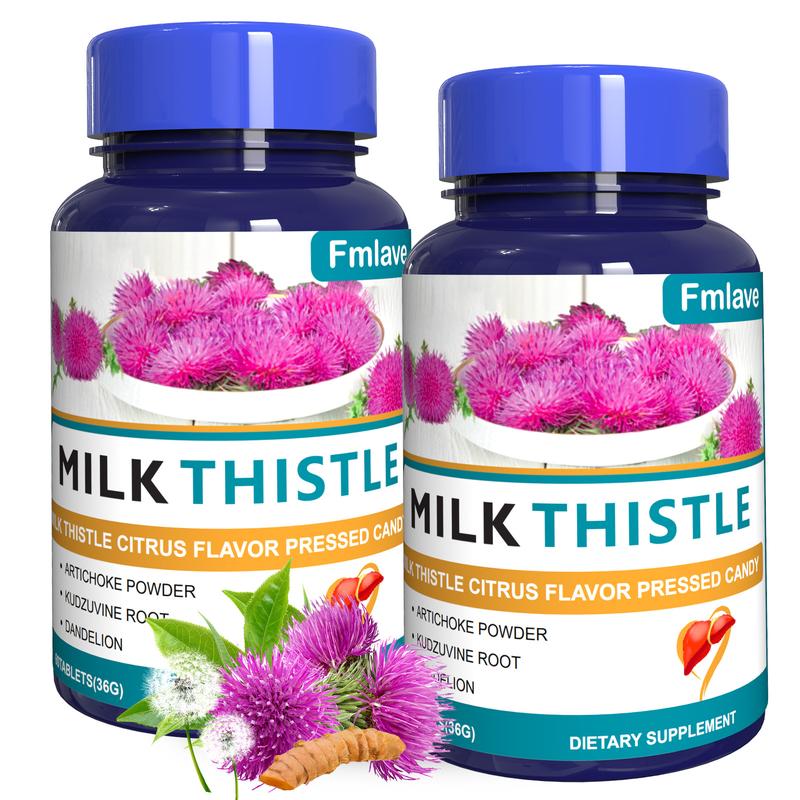 2-pack | Fmlave Milk Thistle Supplement | Natural Herbs, with Turmeric & Dandelion | Supports Liver Detoxification & Cleansing, Aids in Fat Digestion | A Must-Have for Individuals Who Consume Alcohol Regularly | 60 Capsules, Highly Absorbable