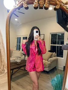 Sequin Blazer and Shorts 2pc SET- Hot Pink