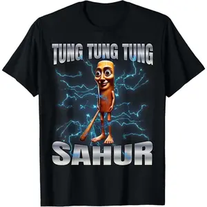 100% Cotton Unisex Tung Tung Tung Sahur T-Shirt women graphic shirts
