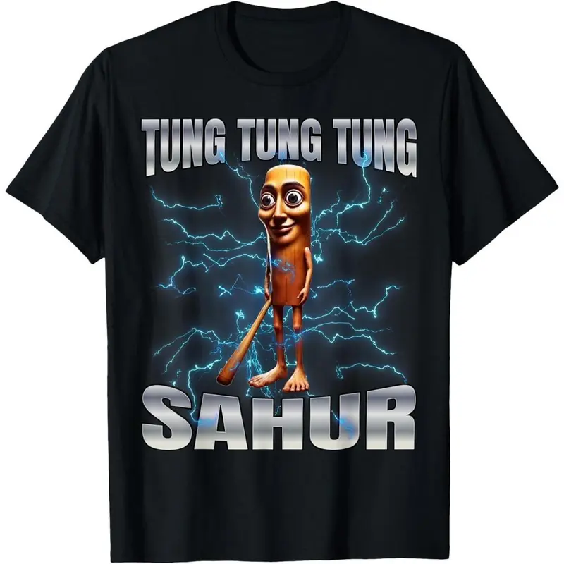 100% Cotton Unisex Tung Tung Tung Sahur T-Shirt women graphic shirts